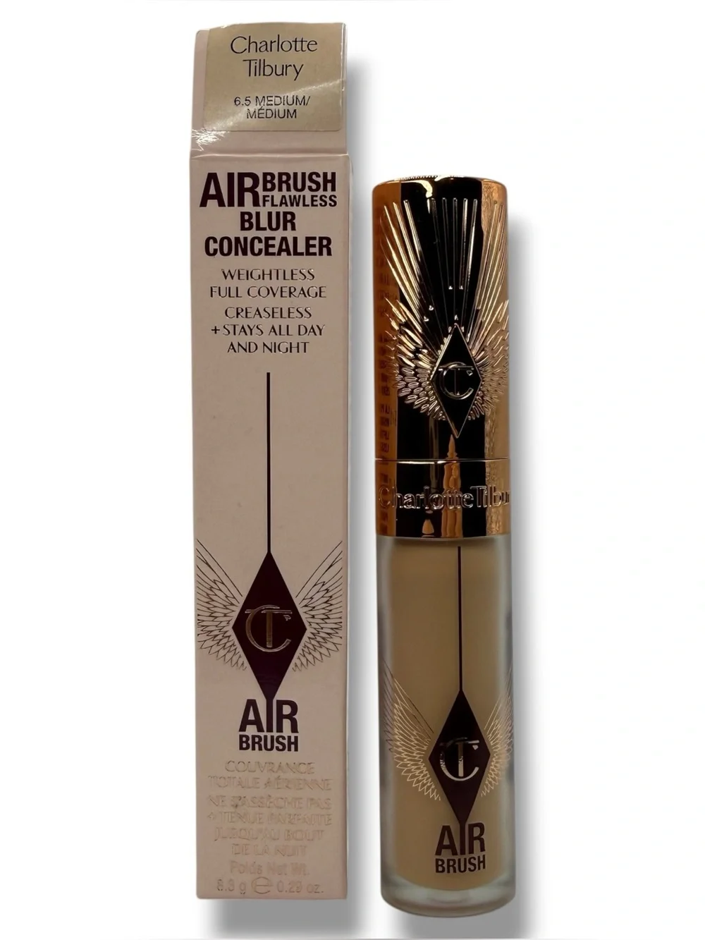 Charlotte Tilbury AIRbrush Flawless Blur Concealer 6.5 Medium NEW Open Box